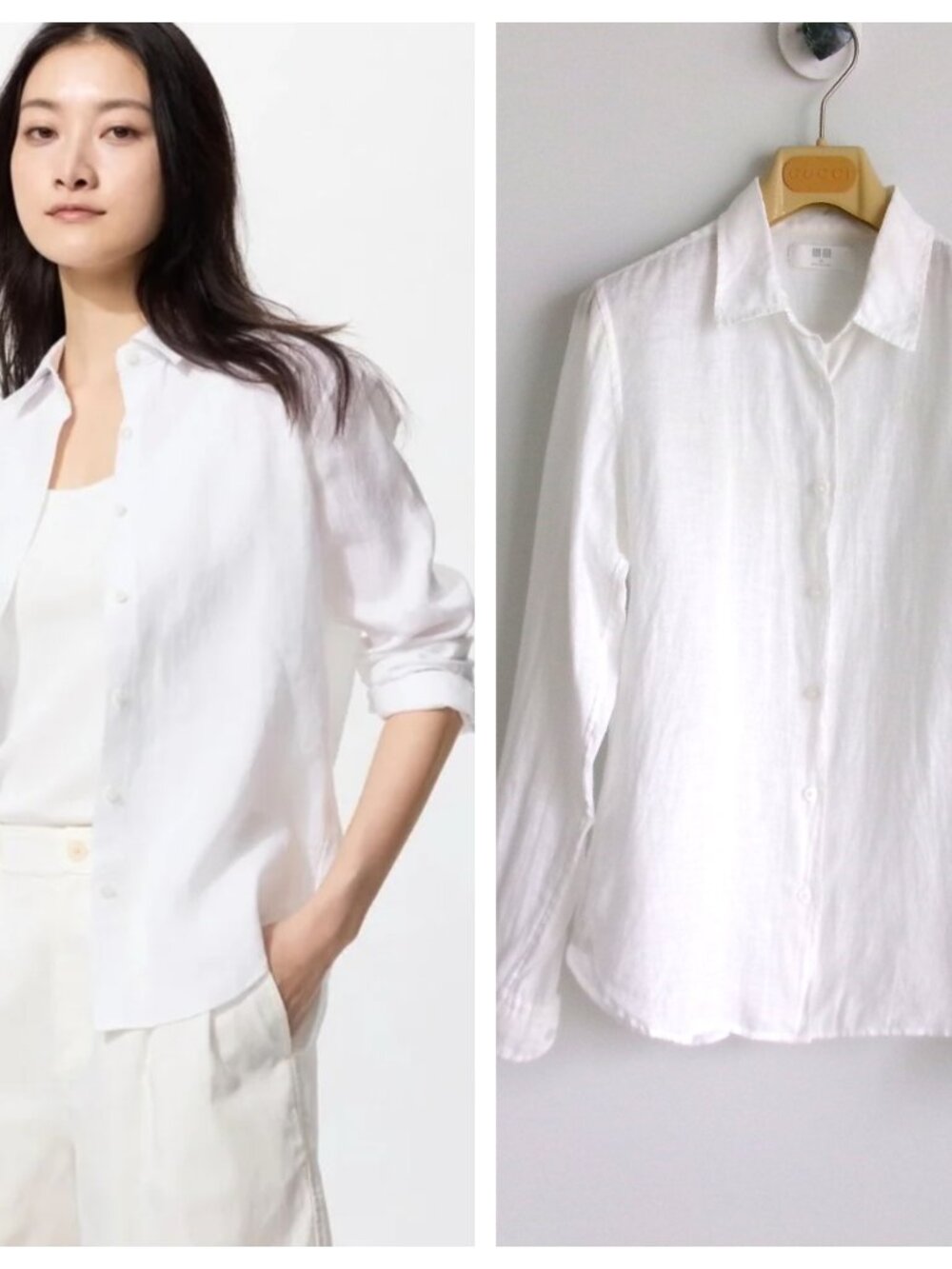 UNIQLO WOMEN'S 100% LINEN SHIRT Sz-XS(RUNS LARGE)